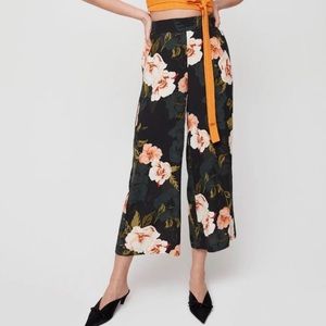Aritzia Wide Leg Floral FAUN Pants